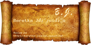 Beretka Józsiás névjegykártya